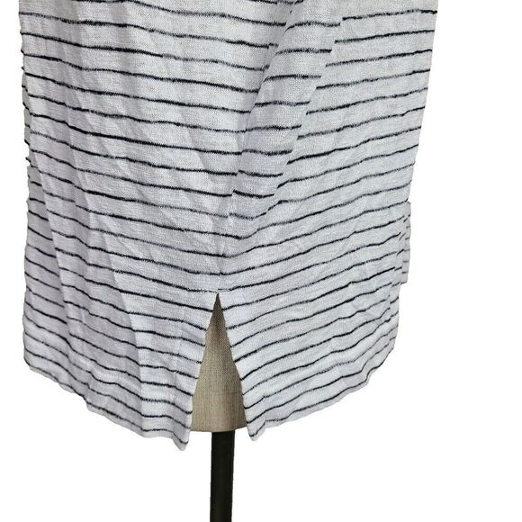 Athleta Top M Black Gray Striped Lightweight Knit Oversized‎ Doman Sleeve Shirt - Picture 5 of 9